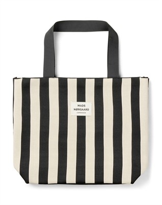 Knit Stripe Tote Net - Black 